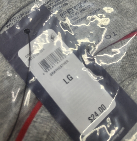 Tommy Hilfiger Mens Tshirts Core Flag Crew-neck Gray Heathered New W Tags - Picture 3 of 7